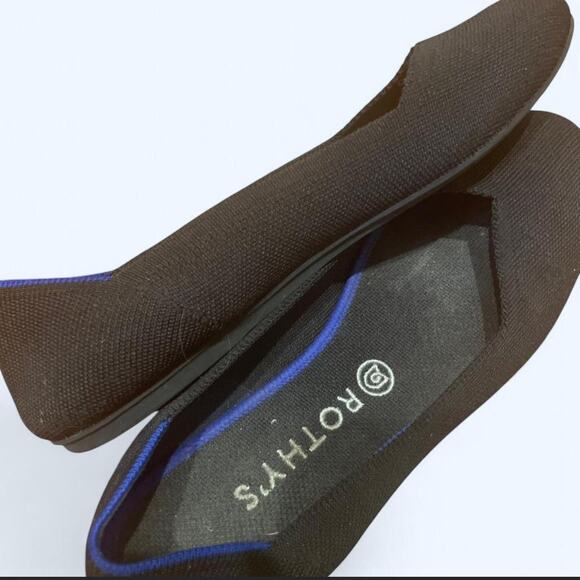 Rothys The Flat Size 10 W Round Toe Comfort Slip On Ballet Flats in Black - Picture 4 of 6